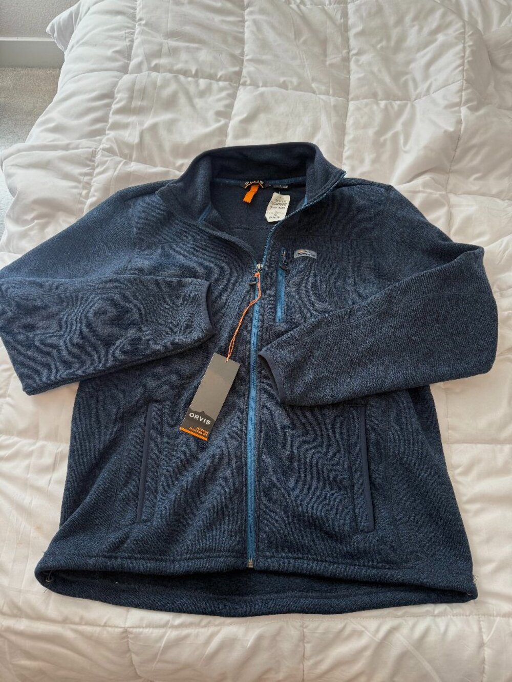 Orvis Men's R65 Sweater Fleece Full-Zip Jacket Blue - NWT Size L